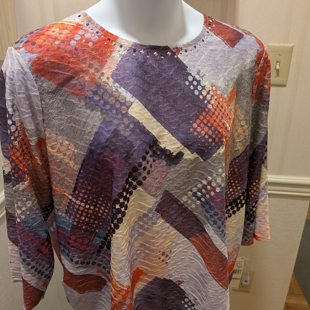 Alfred Dunner Colorful Geometric Blouse